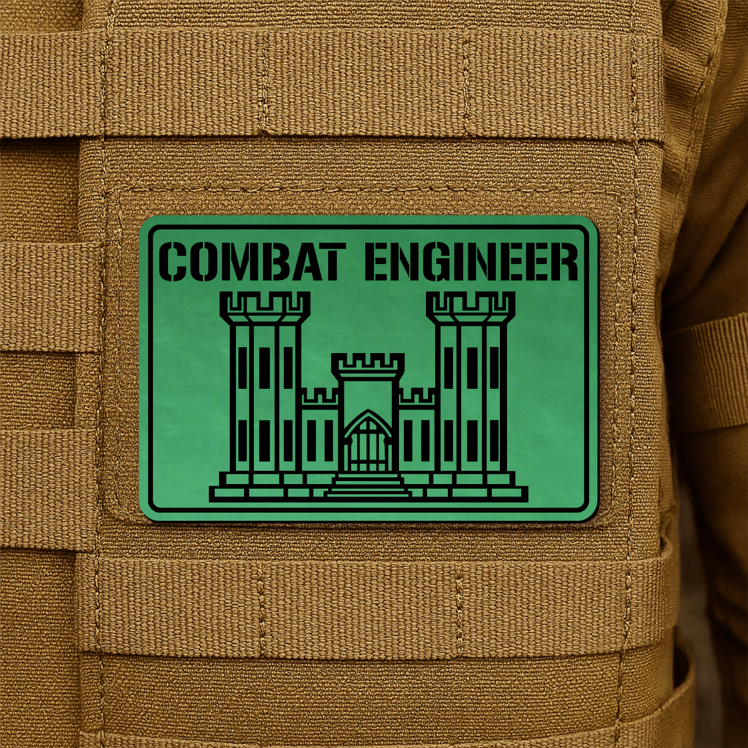 Combat Engineer Morale Patch 2"x3" Hook & Loop | Made in USA - LoneStar Adhesive