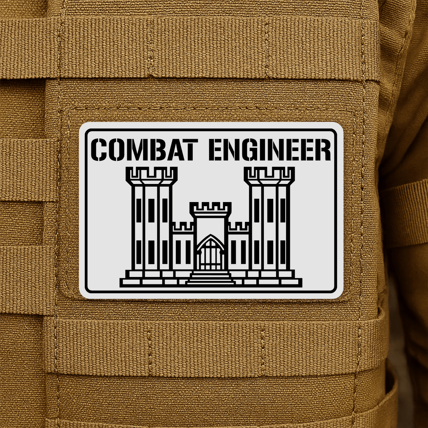 Combat Engineer Morale Patch 2"x3" Hook & Loop | Made in USA - LoneStar Adhesive