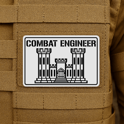 Combat Engineer Morale Patch 2"x3" Hook & Loop | Made in USA - LoneStar Adhesive