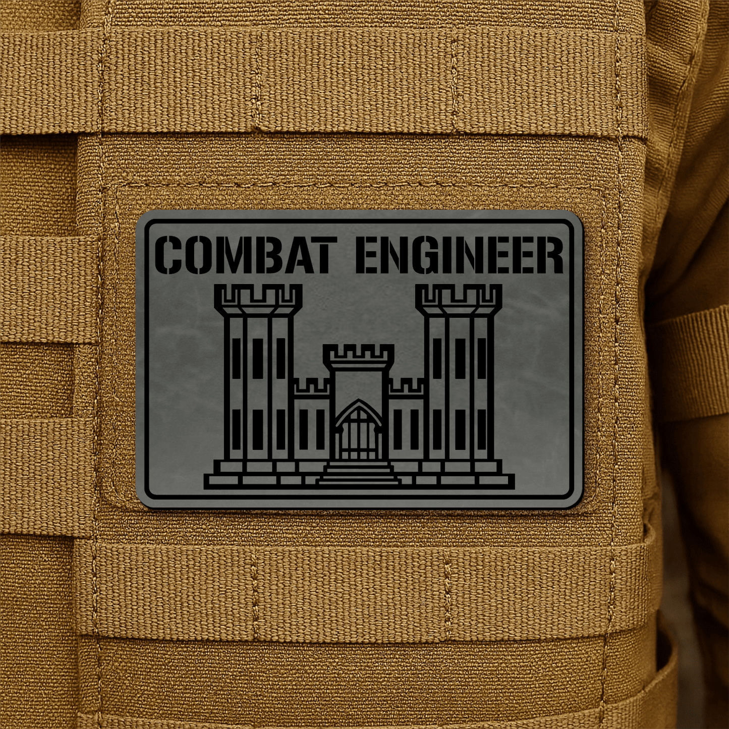 Combat Engineer Morale Patch 2"x3" Hook & Loop | Made in USA - LoneStar Adhesive
