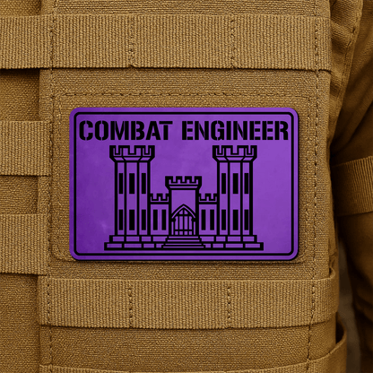 Combat Engineer Morale Patch 2"x3" Hook & Loop | Made in USA - LoneStar Adhesive