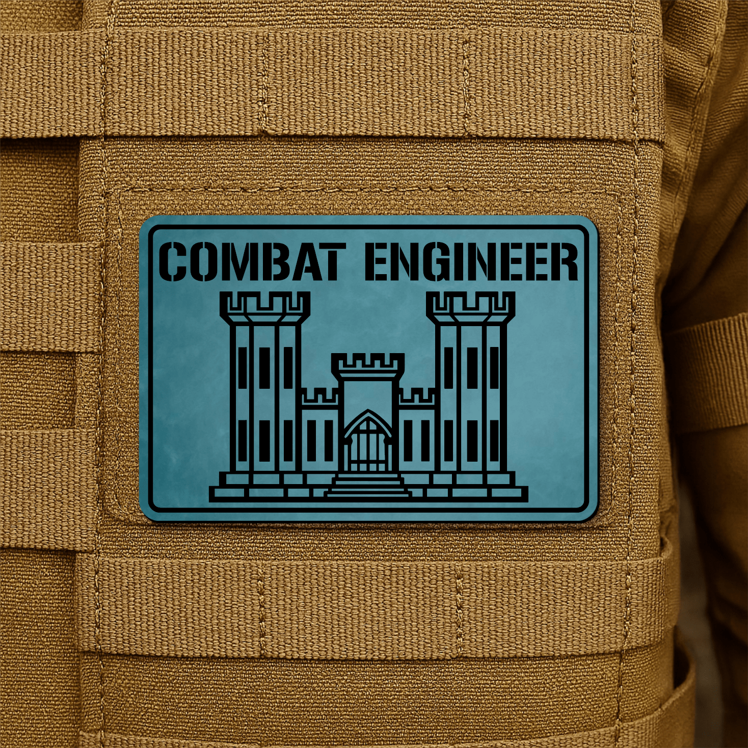 Combat Engineer Morale Patch 2"x3" Hook & Loop | Made in USA - LoneStar Adhesive
