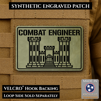 Combat Engineer Army Veteran Morale Patch | Made in USA | VELCRO® Brand Hook Backing