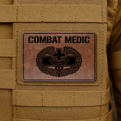 Combat Medic Morale Patch – 2” x 3” Laser Engraved Hook & Loop Tactical Patch | Made in USA - LoneStar Adhesive