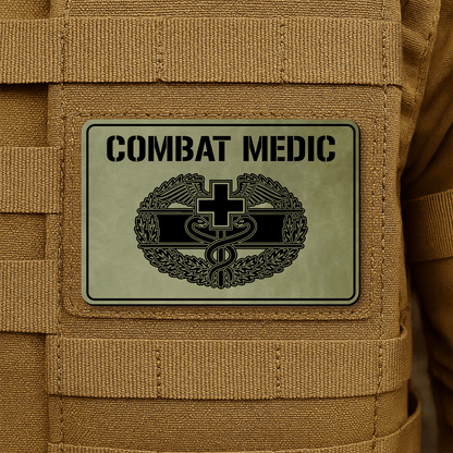 Combat Medic Morale Patch – 2” x 3” Laser Engraved Hook & Loop Tactical Patch | Made in USA - LoneStar Adhesive
