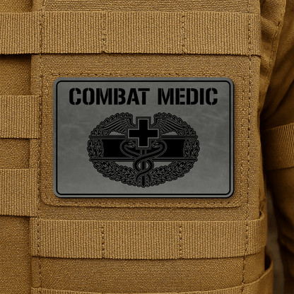 Combat Medic Morale Patch – 2” x 3” Laser Engraved Hook & Loop Tactical Patch | Made in USA - LoneStar Adhesive