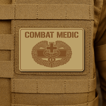 Combat Medic Morale Patch – 2” x 3” Laser Engraved Hook & Loop Tactical Patch | Made in USA - LoneStar Adhesive