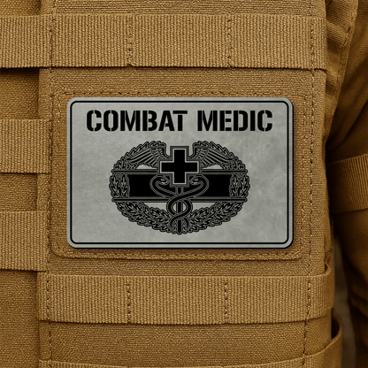 Combat Medic Morale Patch – 2” x 3” Laser Engraved Hook & Loop Tactical Patch | Made in USA - LoneStar Adhesive