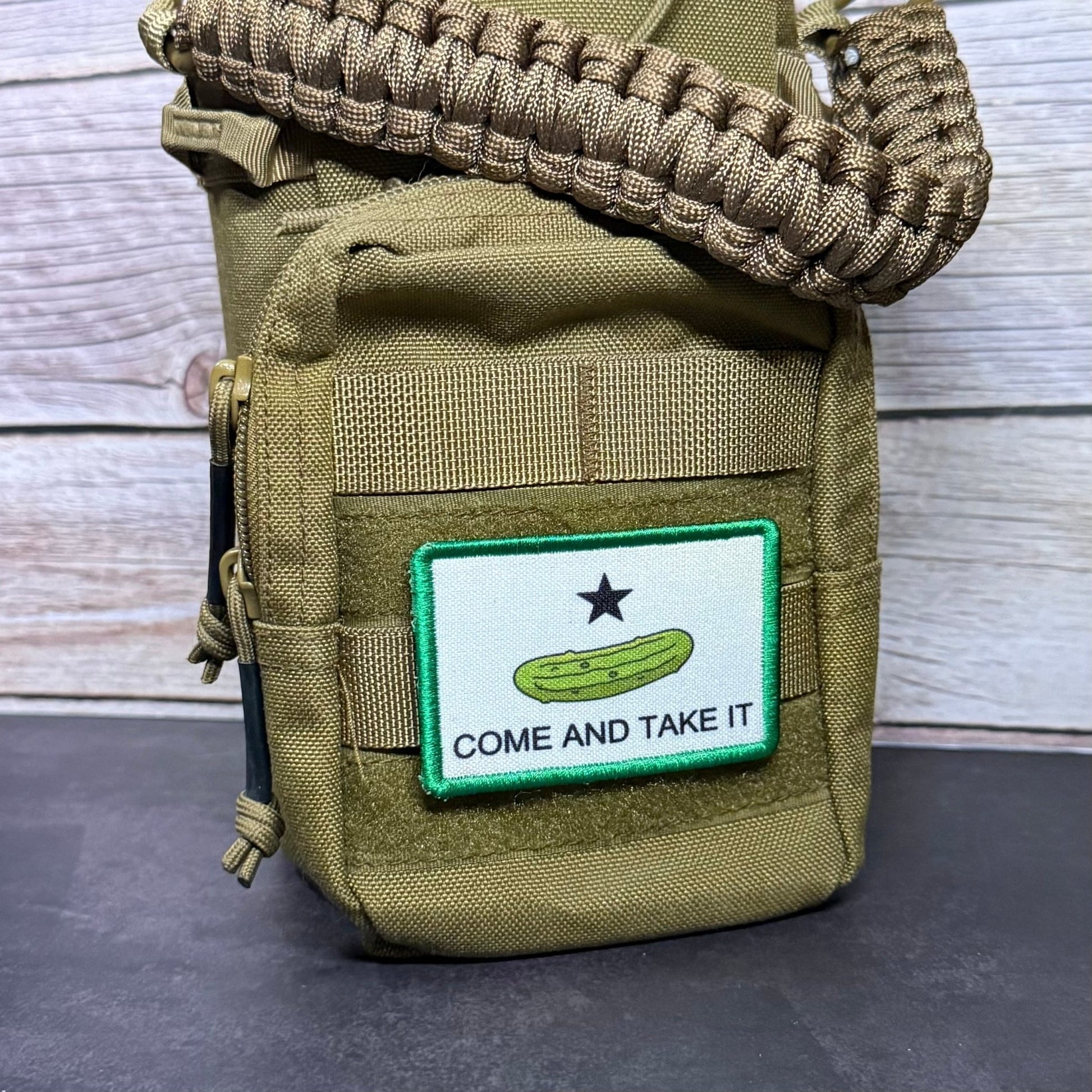 Come and Take It Pickle Funny Texas Style Morale Patch | Made in USA | VELCRO® Brand Hook Backing - LoneStar Adhesive