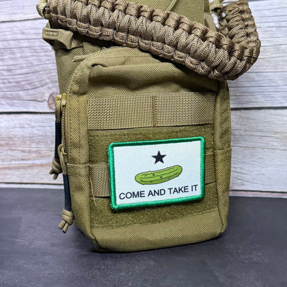 Come and Take It Pickle Funny Texas Style Morale Patch | Made in USA | VELCRO® Brand Hook Backing - LoneStar Adhesive