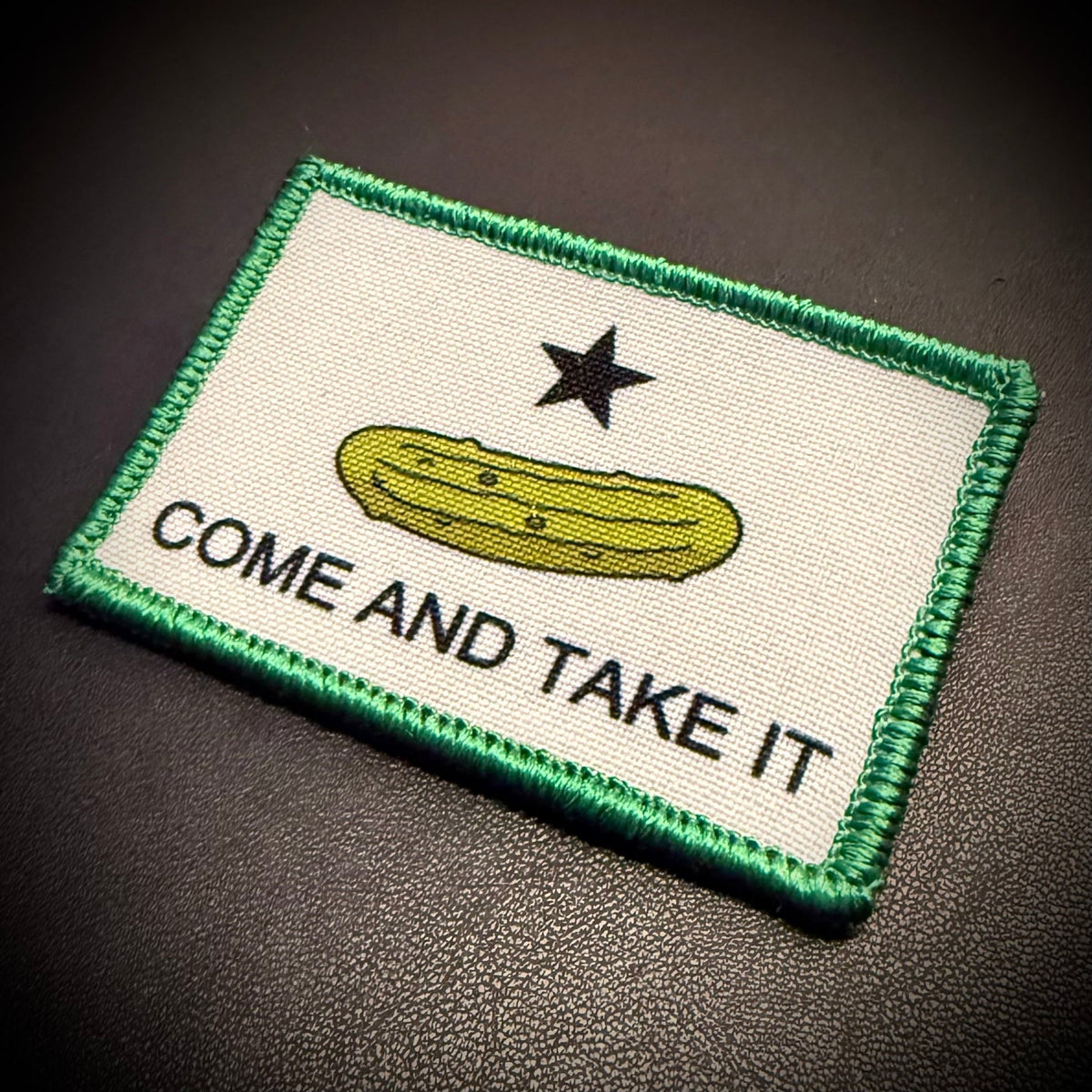 Come and Take It Pickle Texas Funny Printed Morale Patch, 2x3" | VELCRO® Brand Hook Backing - #LoneStar Adhesive#