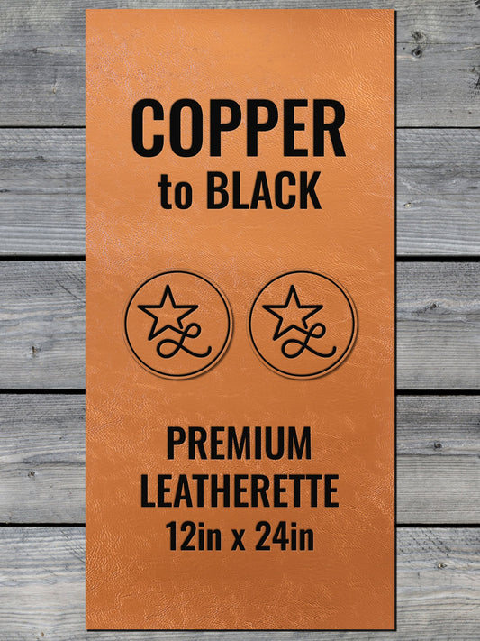 Copper / Black Durra-Bull Premium Leatherette™ Sheets (12x24) - #LoneStar Adhesive#