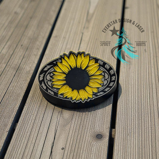 Country Sunflower Stainless Acrylic Patch - LoneStar Adhesive
