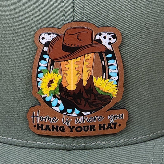 Cowboy Spirit UV Printed Leatherette Hat Patch - MR01 - LoneStar Adhesive