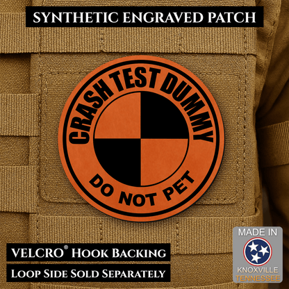 Crash Test Dummy Funny Morale Patch | Made in USA | VELCRO® Brand Hook Backing - LoneStar Adhesive