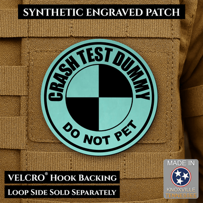 Crash Test Dummy Funny Morale Patch | Made in USA | VELCRO® Brand Hook Backing - LoneStar Adhesive