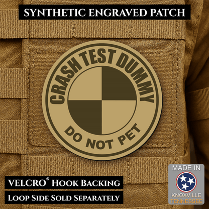 Crash Test Dummy Funny Morale Patch | Made in USA | VELCRO® Brand Hook Backing - LoneStar Adhesive