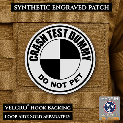 Crash Test Dummy Funny Morale Patch | Made in USA | VELCRO® Brand Hook Backing - LoneStar Adhesive