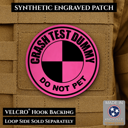 Crash Test Dummy Funny Morale Patch | Made in USA | VELCRO® Brand Hook Backing - LoneStar Adhesive