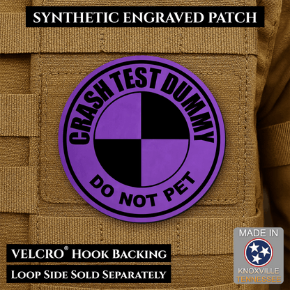 Crash Test Dummy Funny Morale Patch | Made in USA | VELCRO® Brand Hook Backing - LoneStar Adhesive