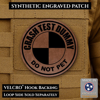 Crash Test Dummy Funny Morale Patch | Made in USA | VELCRO® Brand Hook Backing - LoneStar Adhesive