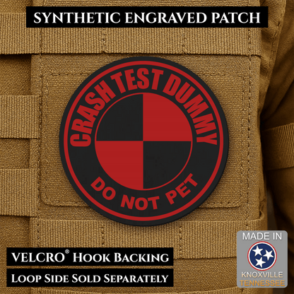 Crash Test Dummy Funny Morale Patch | Made in USA | VELCRO® Brand Hook Backing - LoneStar Adhesive