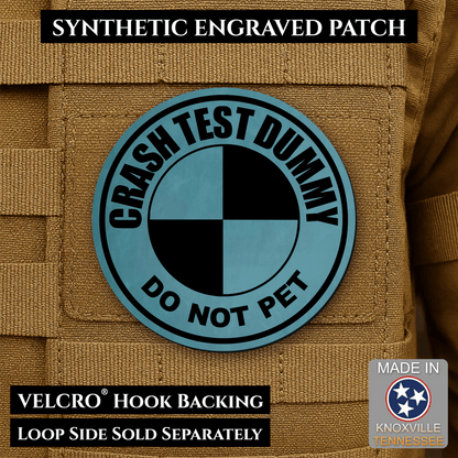 Crash Test Dummy Funny Morale Patch | Made in USA | VELCRO® Brand Hook Backing - LoneStar Adhesive