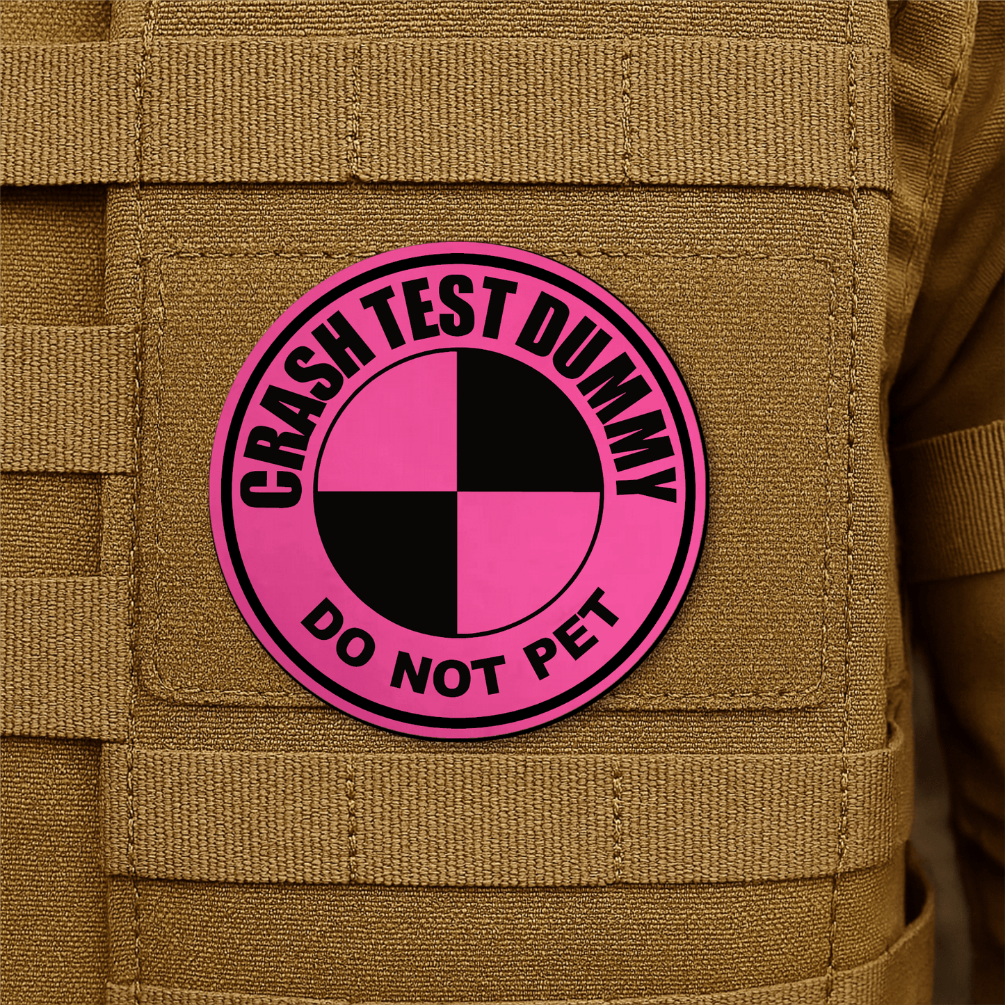 Crash Test Dummy Morale Patch 3" Round Hook & Loop | Made in USA - LoneStar Adhesive
