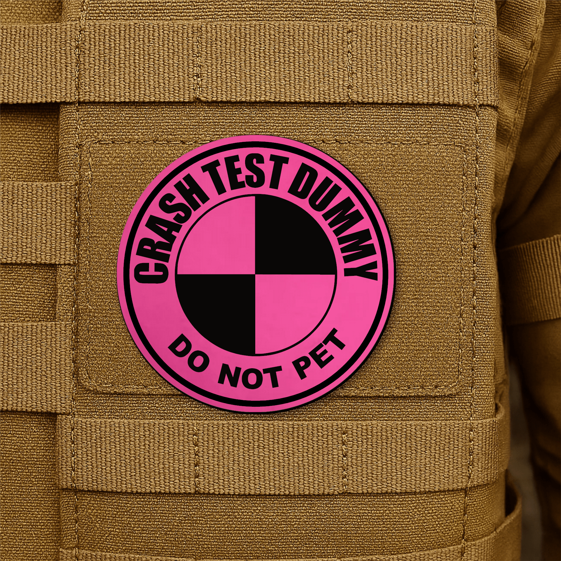 Crash Test Dummy Morale Patch 3" Round Hook & Loop | Made in USA - LoneStar Adhesive