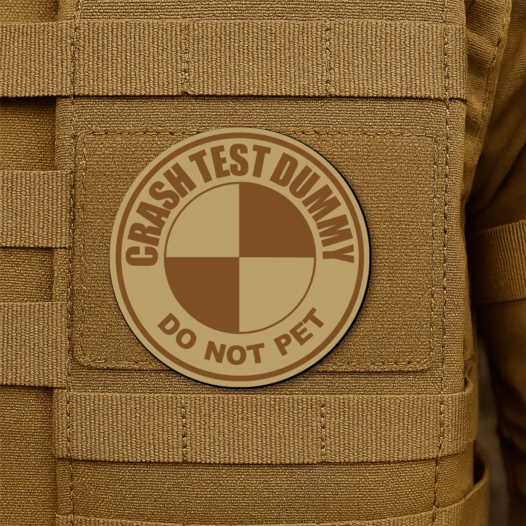 Crash Test Dummy Morale Patch 3" Round Hook & Loop | Made in USA - LoneStar Adhesive