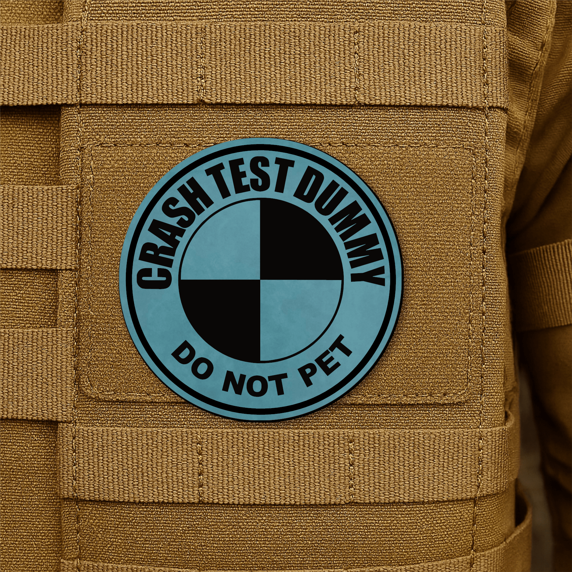 Crash Test Dummy Morale Patch 3" Round Hook & Loop | Made in USA - LoneStar Adhesive
