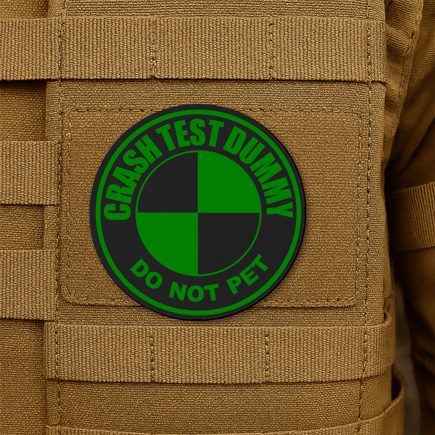 Crash Test Dummy Morale Patch 3" Round Hook & Loop | Made in USA - LoneStar Adhesive