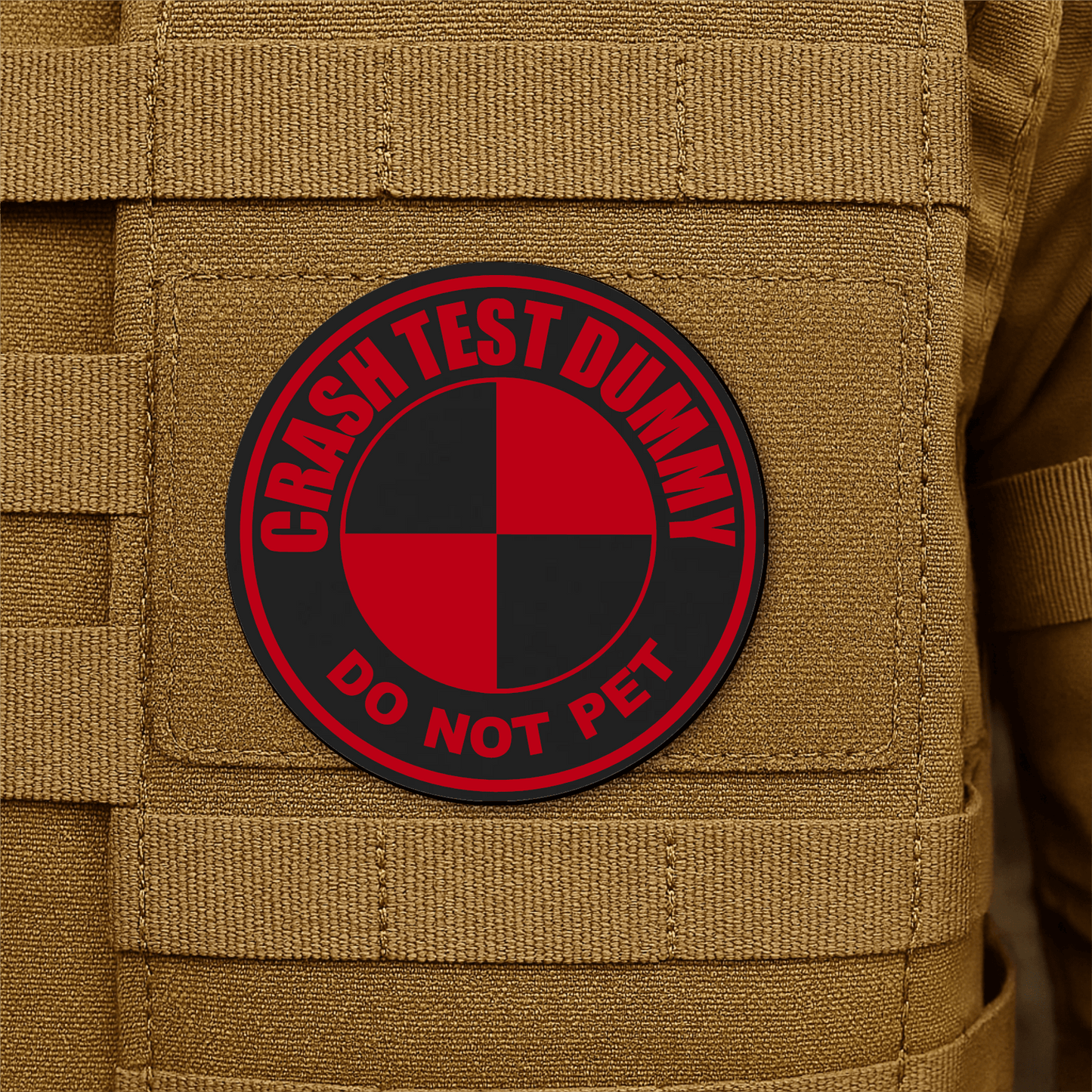 Crash Test Dummy Morale Patch 3" Round Hook & Loop | Made in USA - LoneStar Adhesive