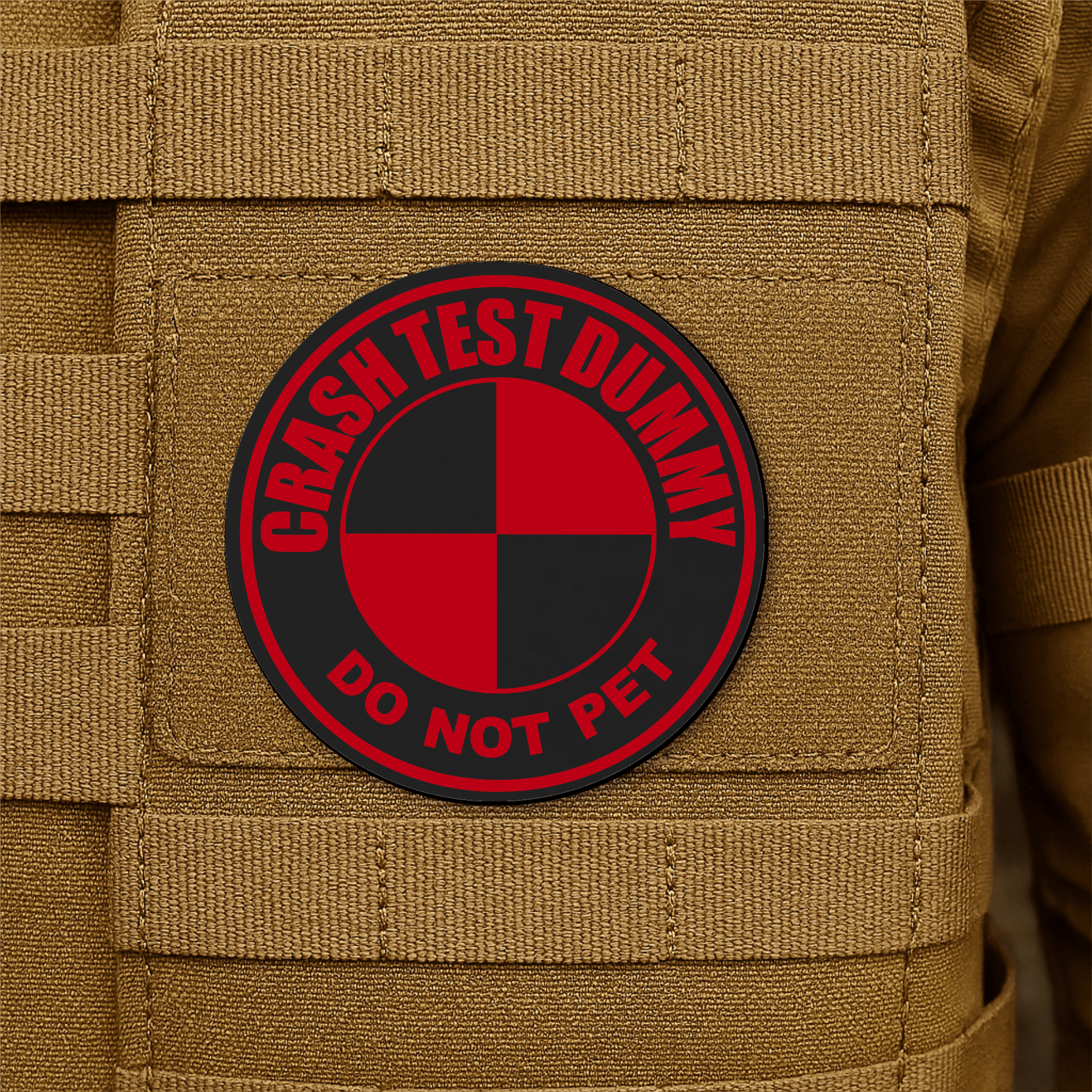 Crash Test Dummy Morale Patch 3" Round Hook & Loop | Made in USA - LoneStar Adhesive