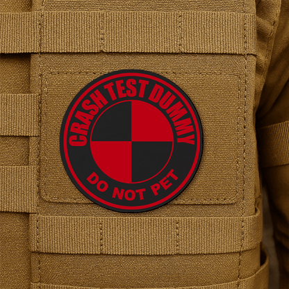 Crash Test Dummy Morale Patch 3" Round Hook & Loop | Made in USA - LoneStar Adhesive