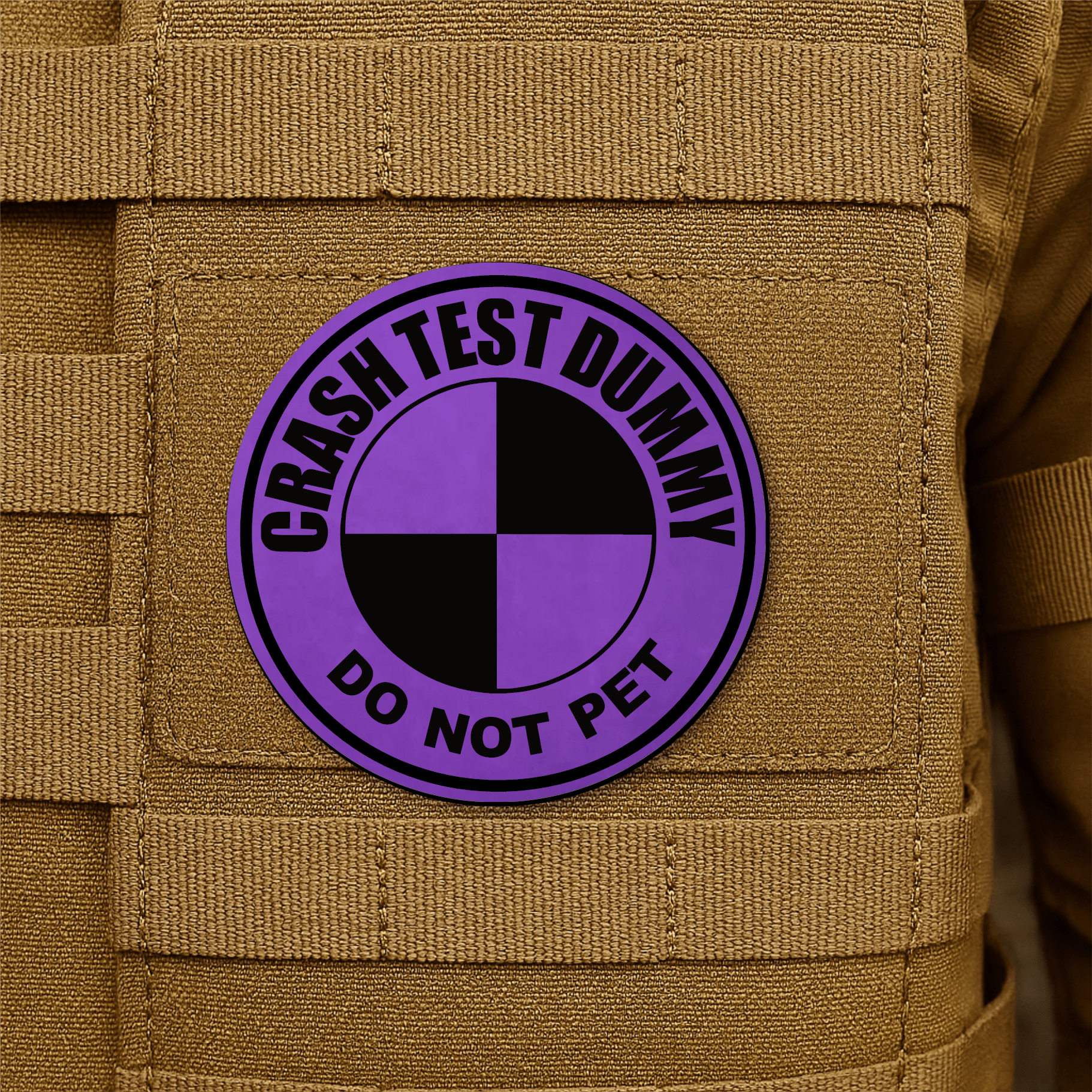 Crash Test Dummy Morale Patch 3" Round Hook & Loop | Made in USA - LoneStar Adhesive