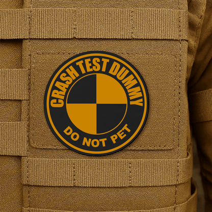 Crash Test Dummy Morale Patch 3" Round Hook & Loop | Made in USA - LoneStar Adhesive