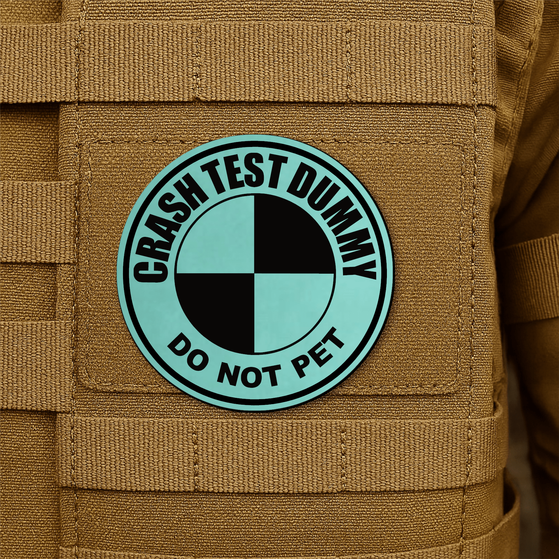 Crash Test Dummy Morale Patch 3" Round Hook & Loop | Made in USA - LoneStar Adhesive