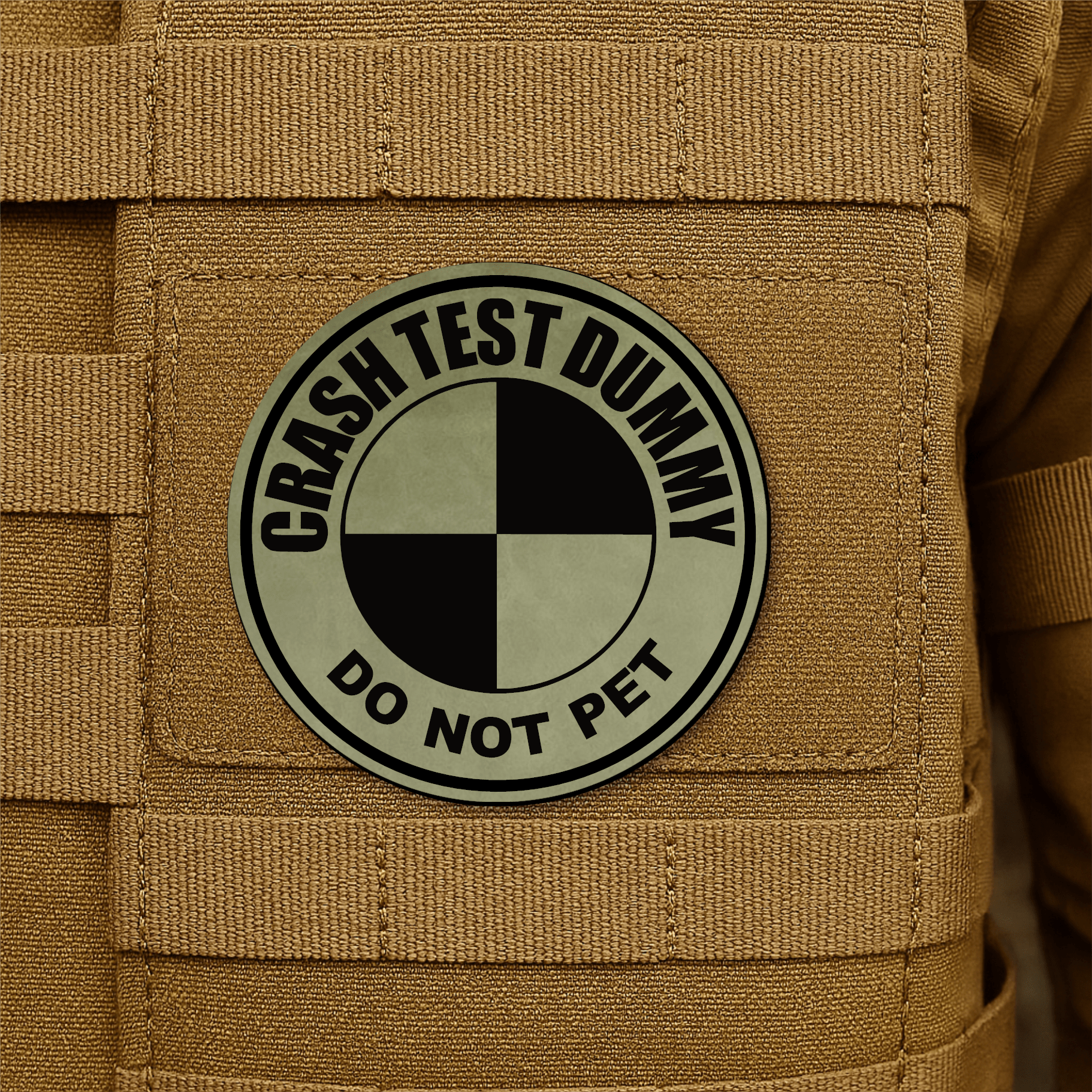 Crash Test Dummy Morale Patch 3" Round Hook & Loop | Made in USA - LoneStar Adhesive