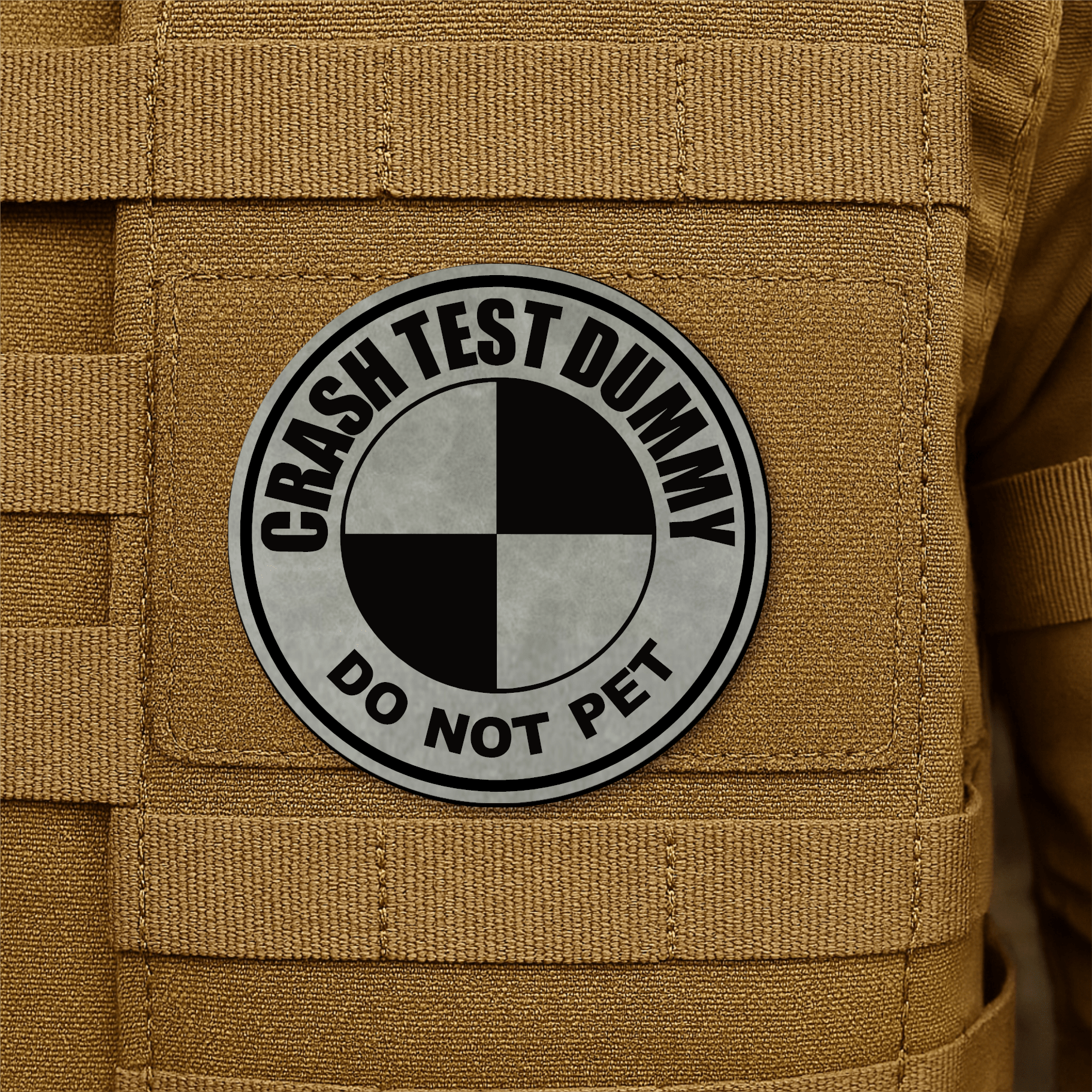 Crash Test Dummy Morale Patch 3" Round Hook & Loop | Made in USA - LoneStar Adhesive