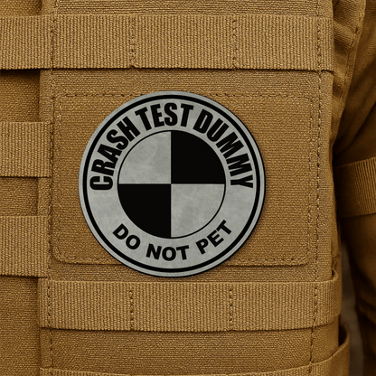 Crash Test Dummy Morale Patch 3" Round Hook & Loop | Made in USA - LoneStar Adhesive