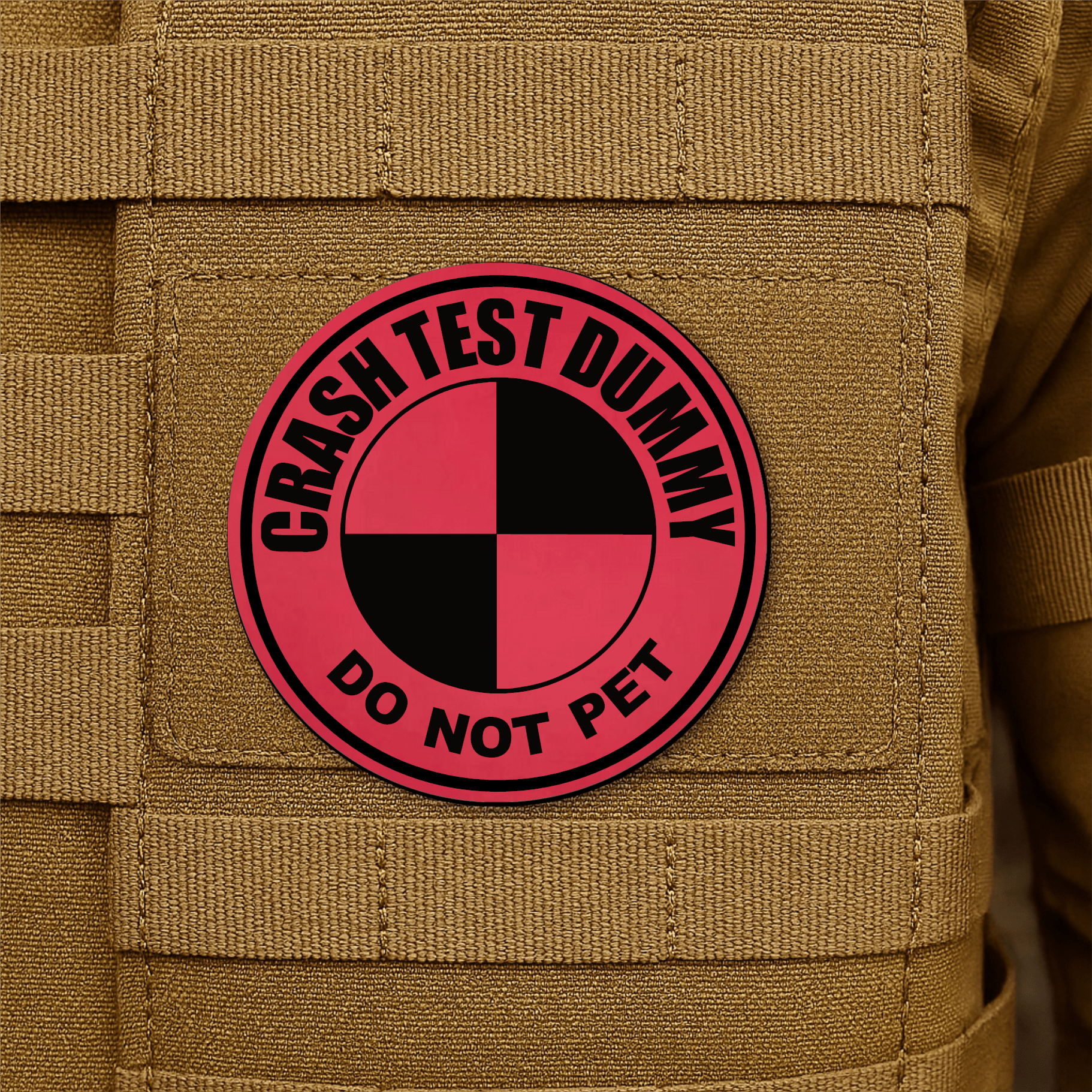 Crash Test Dummy Morale Patch 3" Round Hook & Loop | Made in USA - LoneStar Adhesive