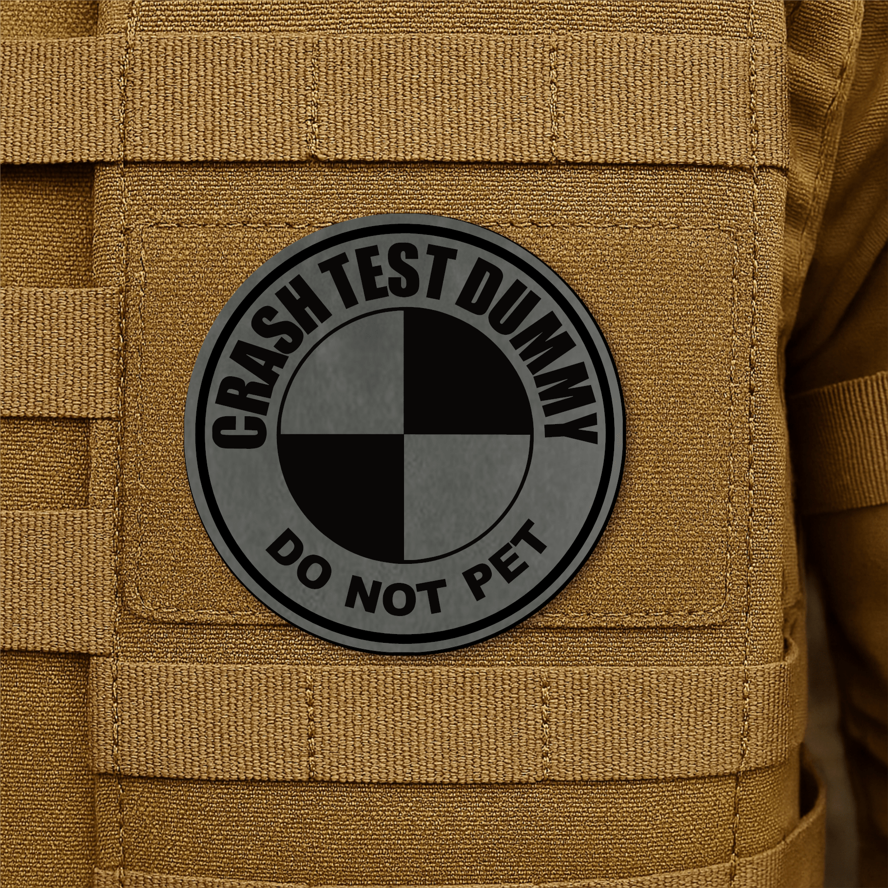 Crash Test Dummy Morale Patch 3" Round Hook & Loop | Made in USA - LoneStar Adhesive