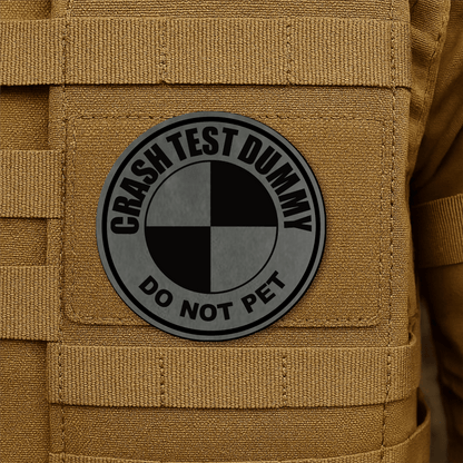 Crash Test Dummy Morale Patch 3" Round Hook & Loop | Made in USA - LoneStar Adhesive