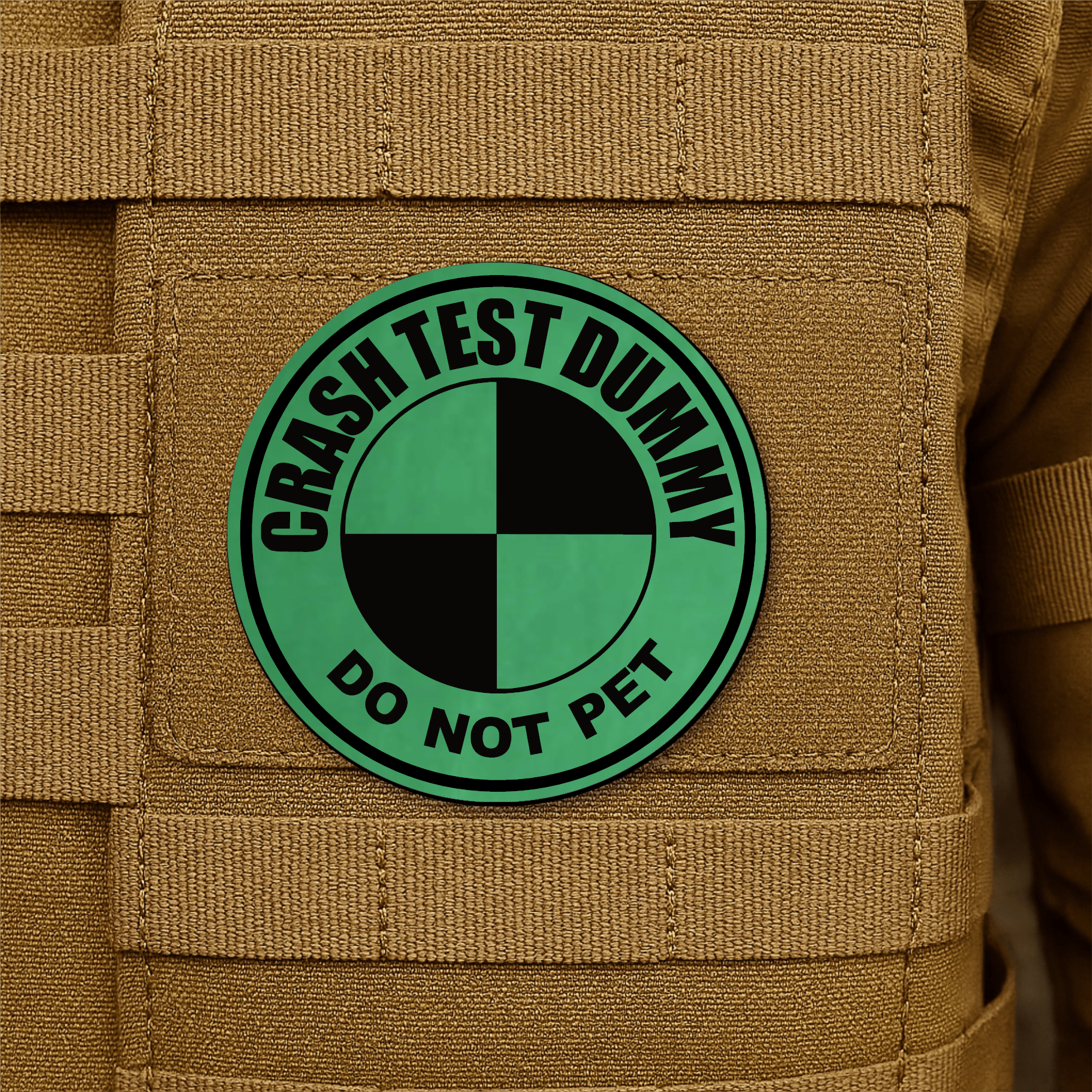 Crash Test Dummy Morale Patch 3" Round Hook & Loop | Made in USA - LoneStar Adhesive