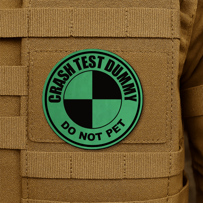 Crash Test Dummy Morale Patch 3" Round Hook & Loop | Made in USA - LoneStar Adhesive