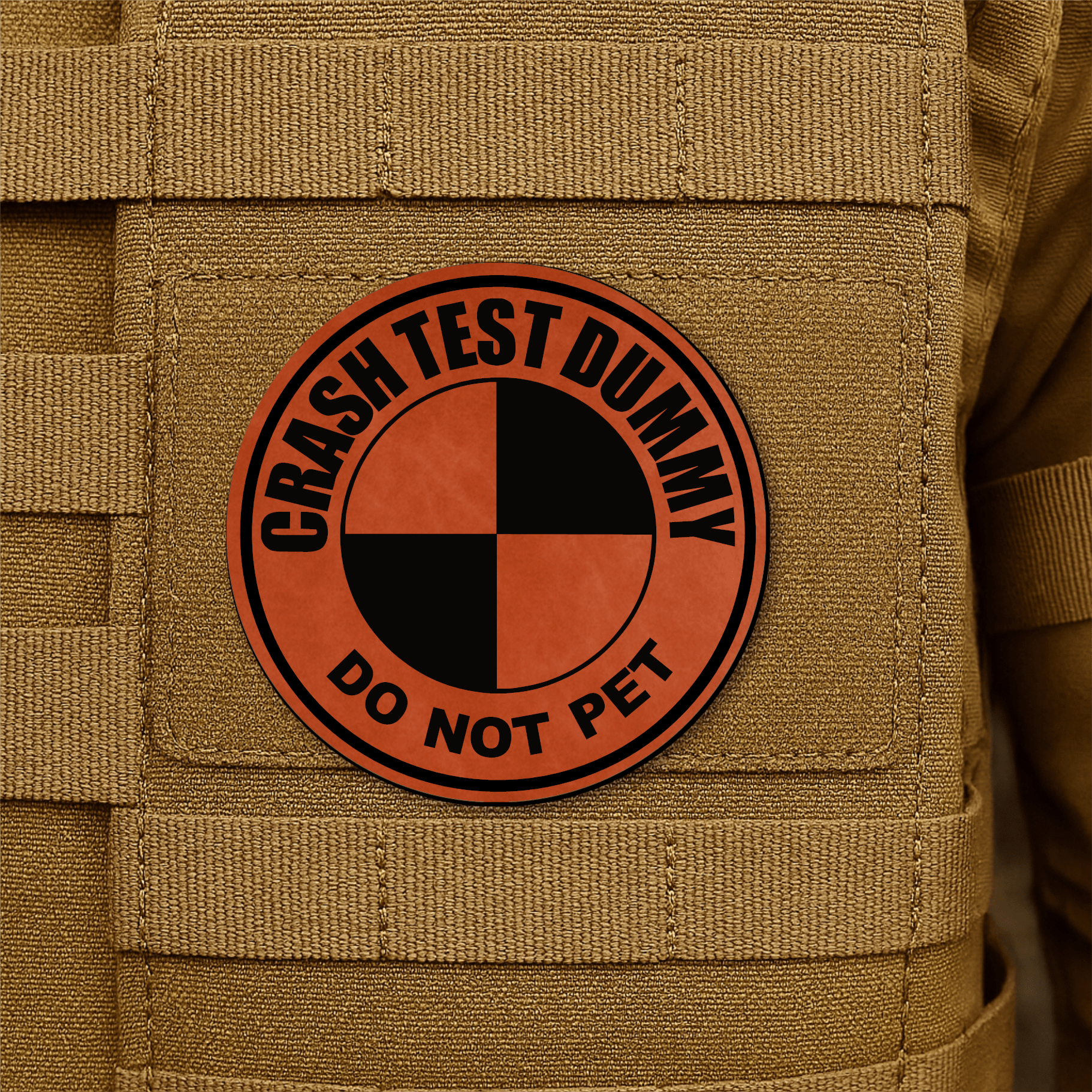 Crash Test Dummy Morale Patch 3" Round Hook & Loop | Made in USA - LoneStar Adhesive