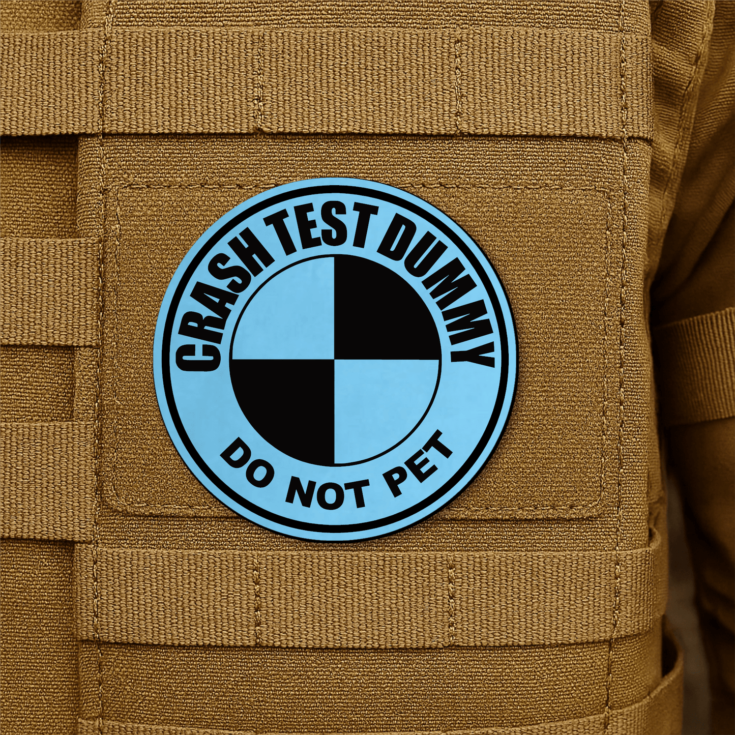 Crash Test Dummy Morale Patch 3" Round Hook & Loop | Made in USA - LoneStar Adhesive