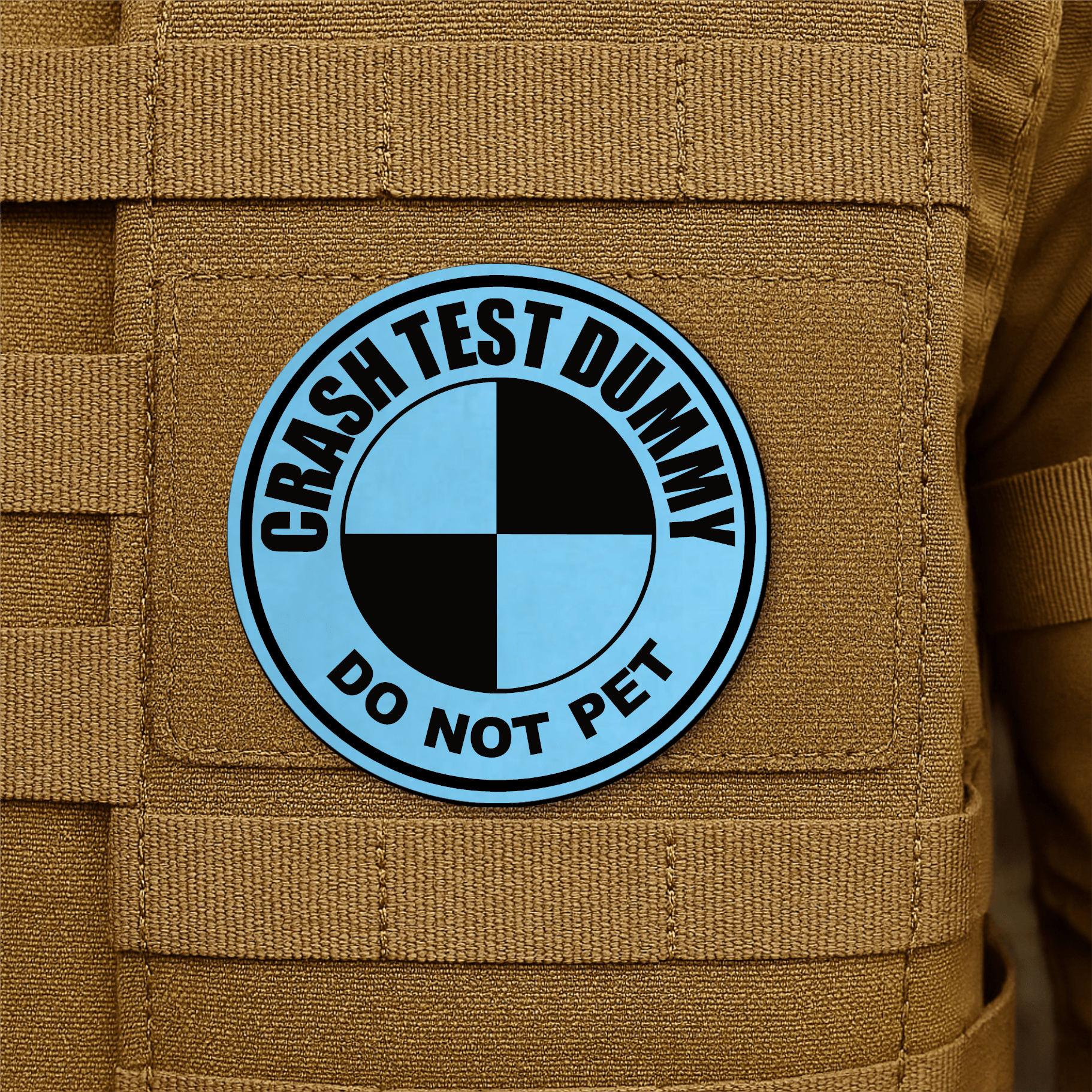 Crash Test Dummy Morale Patch 3" Round Hook & Loop | Made in USA - LoneStar Adhesive