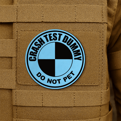 Crash Test Dummy Morale Patch 3" Round Hook & Loop | Made in USA - LoneStar Adhesive